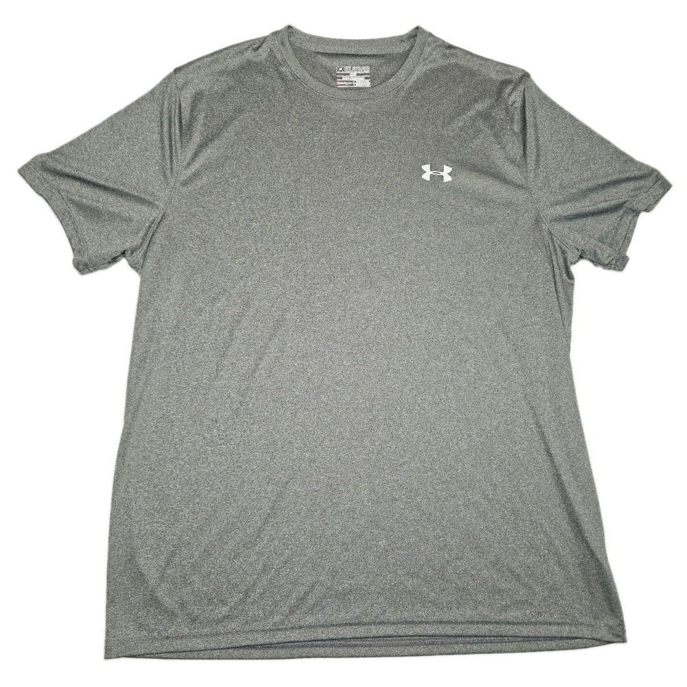 Under Armour Tech Mens Shirt 2XL Gray Heather Short Sleeve HeatGear Gym Tee